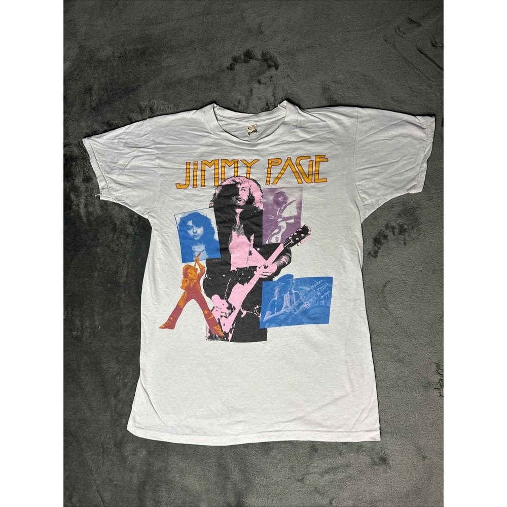 1985 Jimmy Page Led Zeppelin Screen Stars T Shirt Vintage Size L